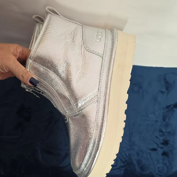 UGG Women's Metallic Silver Winter Boots - Picture 2 of 9